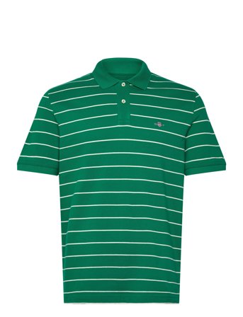 GANT Striped Ss Polo - Green - S