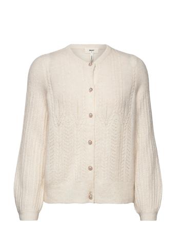 Objophelia L/S Knit Cardigan 122 Strikket Trøje Cardigan Creme Object