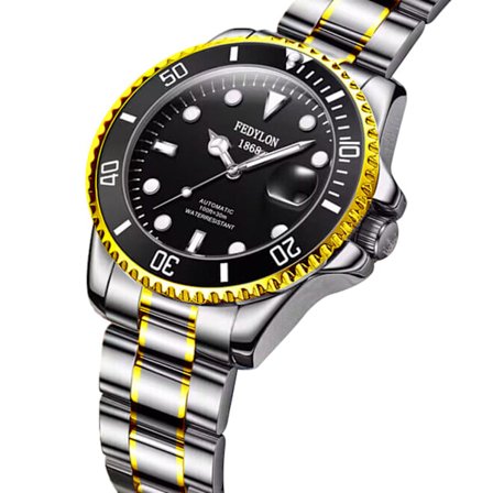 Lysande helautomatisk mekanisk klocka vattentät hållbar herrklocka M Golden Black/NT/