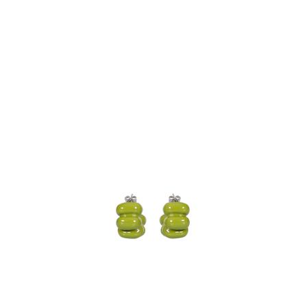 Sunnei, Puffy earrings with a lime green finish from Sunnei. Ideal for making the look exclusive Zielony, Kobieta, Rozmiar: ONE Size