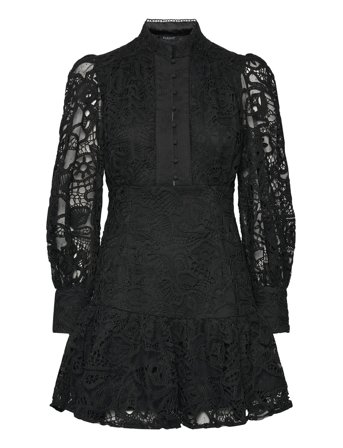 Bardot Remy Embroidered Mini Dress - Black - 36