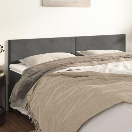 Vidaxl Huvudgavlar 2 St Mörkgrå 90x5x78/88 Cm Sammet Grå
