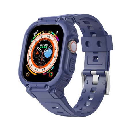 Yhteensopiva Apple Watch Band 49mm:n kanssa puskurikotelolla, kestävät rannekkeet Apple Watch Ultra -kellolle, urheilulliset sotilasluokan 