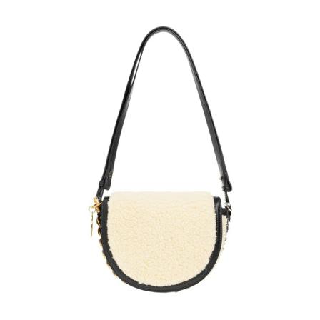 Stella McCartney Flap Small shoulder Tas , Beige , Dames , Maat: ONE Size Schoudertassen