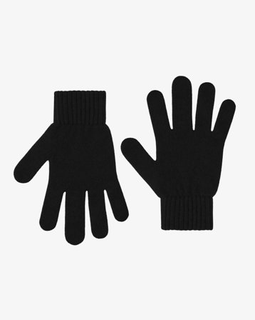Merino Wool Gloves - Deep Black XS-S