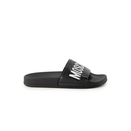 Moschino Logo Slippers , Zwart , Dames , Maat: 41 EU