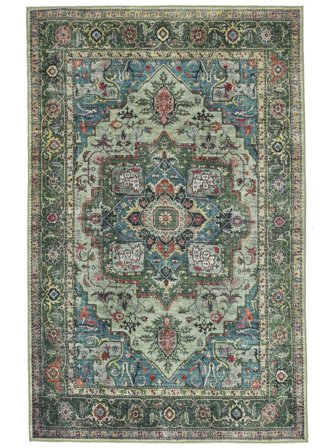 Kitchen Rug Georgia Oriental 200X300 Cotton Green/Multicolor