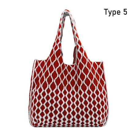 Virkad tygväska Axelväska 5 5