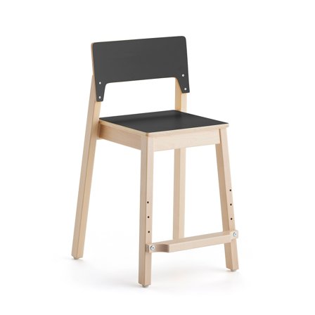High chair LOVE, H 500 mm, birch, yellow laminate