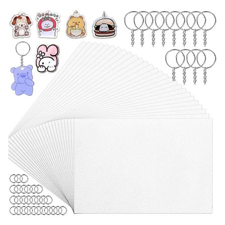 100 st Värmekrympande Plastark, Värmekrympande Papper Tomma Krympfilmsark för Barnpyssel