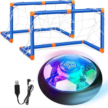 Leijuva Jalkapallo 2-in-1, LED-tähtivalot, USB-lataus, Leijuva Jalkapallo Sisäleikkeihin 2 maalilla, Vaahtomuovipehmuste, Lapsille 6-12