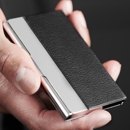 Stylish Black Leather Credit Card Holder for Men - Card Holders