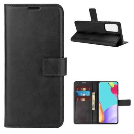 Samsung Galaxy A52 / A52s - Solid Läder Fodral - Svart Black Svart