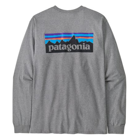 Patagonia M's L/S P-6 Logo Responsibili-Tee Gravel Heather, S