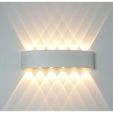 Valkoinen LED-seinävalaisin sisätiloihin 12W lämmin valkoinen, moderni alumiiniseinä