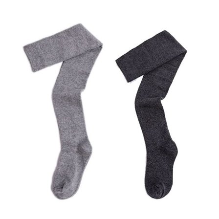Lange strømper, lårhøje bomuldsstrømper, mørkegrå + lysegrå KLB