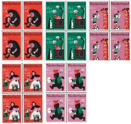 Holland 1967 - NVPH 894-898 - 4-blokke - Postfrisk