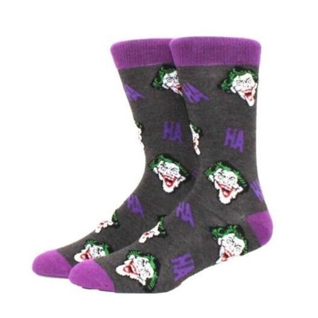 The Joker Clown Warm Funny Crew Socks for Men Women Gray Comics