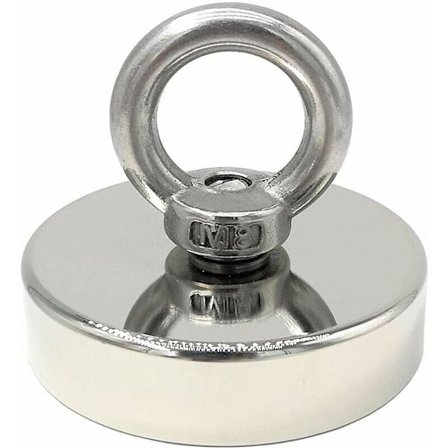 Neodyymimagneetti 140 kg vetovoima halkaisija 60 mm, magneetit tehokkailla nostorenkailla teollisuuteen ja tieteeseen, magneettikalastus