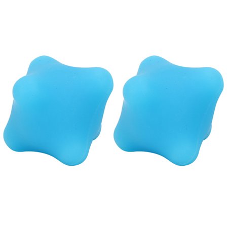 2 st Hex Silikon Massageboll Hand Muskelavslappning Hela Kroppen Akupunktmassage Blå
