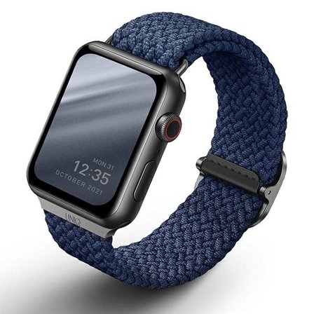 Uniq Aspen flätat armband till Apple klocka 1/2/3/4/5/6/7/8/SE/SE2 40/38/41mm - Blå