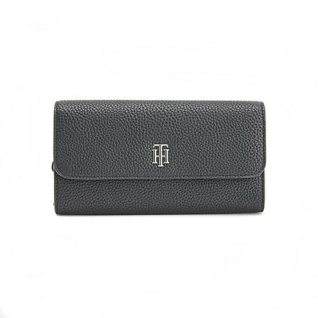 Tommy Hilfiger Big purse with clap Sort, Dame Punge og Kortholder, Størrelse: ONE Size