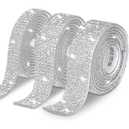 Ruller/6,6 meter selvklebende krystallstrassbånd, diamantteipdekaler
