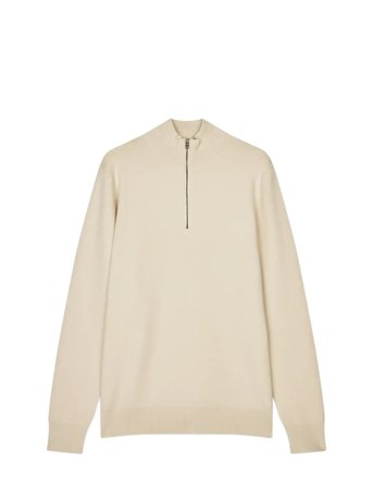 Mads Nørgaard Urban Chase Half Zip Knit - Cream - XL