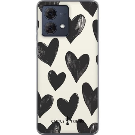 Kompatibel Mobilcover til Motorola Motorola Moto G84 Cactus and Friends - Bold Black Love Pattern