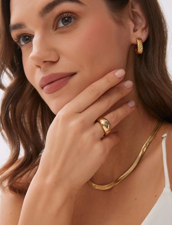 By Jolima Nova Plain Ring - Gold - 17