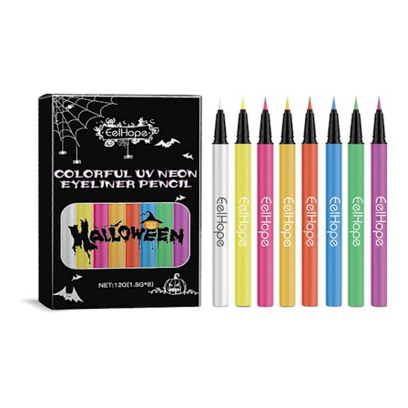 Flytande matt eyeliner-set med 8 färger, vattentät, långvarig, snabbtorkande, slät utan fläckar, färgad flytande eyeliner-penna, pigmenterad eyeliner