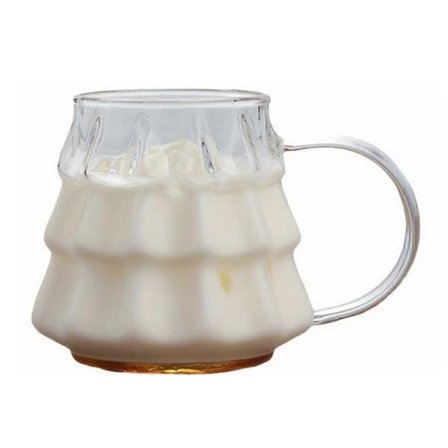 Transparent Kaffemugg Julgransform Mjölk Frukost Glas Kopp