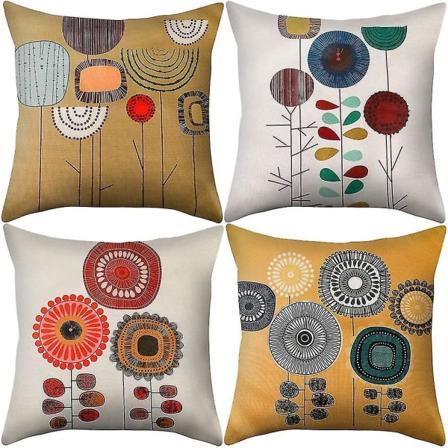 4 kpl Neliönmuotoiset Yhden Puolen Painettu Kuviotyynynpäälliset 45x45