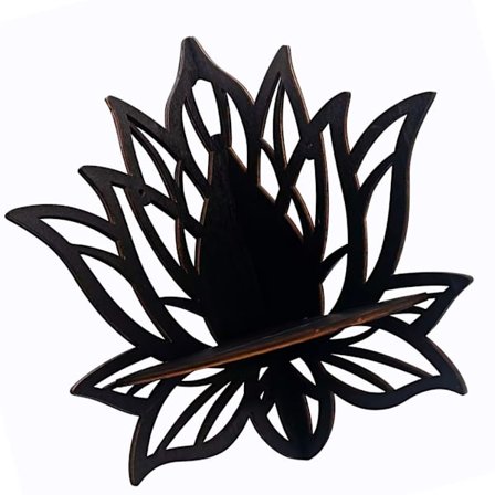 Veggmontert Hul Blomst Oppbevaringshylle Krystallhåndverk Display Hjørnehylle