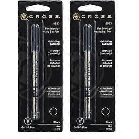 Rullapallokynän täyttöpakkaus 8521 Musta 0,7 mm Geelikynä Ei pyyhittävissä Haalistumaton 2 kpl Yhteensopiva Selectip Apogee ATX Beverly Botanica 