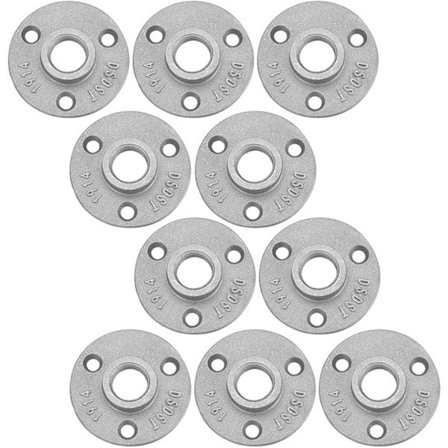 10 stk. gevindflange, 1/2 tomme, rørfittings vægflange, aluminiumslegeringsflange, til industrielt rør, møbler, bar, restaurant