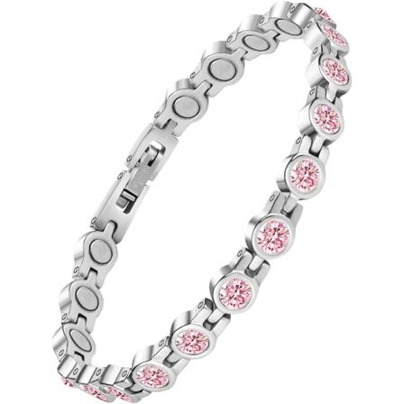 Magnetiske armbånd, sundhedsmagnetiske armbånd til gigt Smertelindring Magnetiske armbånd Magnetiske armbånd til mænd kvinder (rosa)