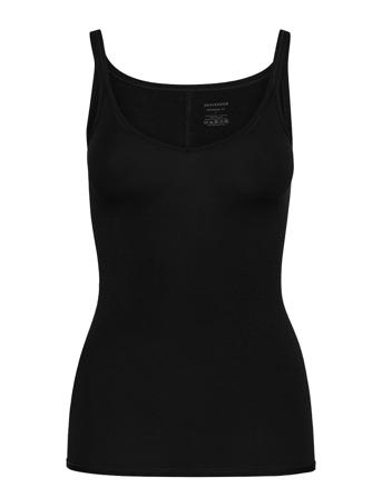 Spaghetti Top T-shirts & Tops Sleeveless Musta Schiesser
