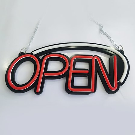 1 st Neon LED Open Neon Väggkonst Open Ljusskylt Neonlampa för Sto