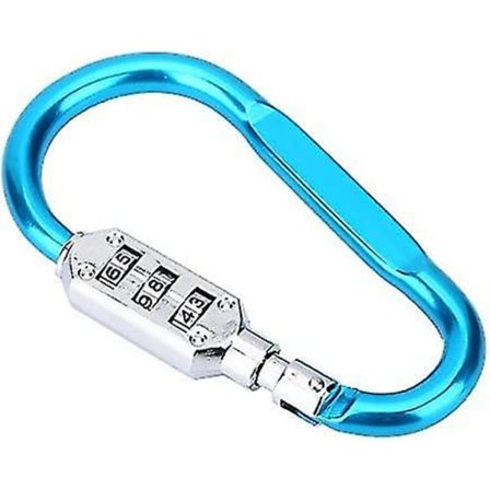 Karabinkrok i aluminiumlegering med lås og 3-sifret kombinasjonslås for camping, fotturer og tau (hy)