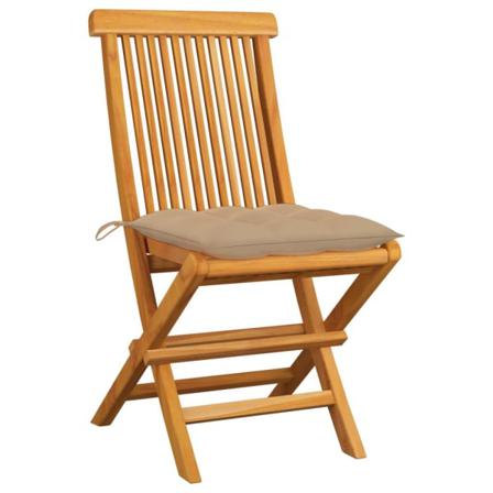 Vidaxl Trädgårdsstolar Med Beige Dynor 2 St Massiv Teak Beige