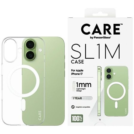 CARE by PanzerGlass SL1M MagSafe-fodral för iPhone 17 - Transparent