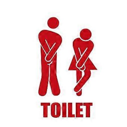 Helposti Kiinnitettävä WC-symbolitarra WC-tarra kylpyhuoneen sisustukseen, kestävä ja pitkäikäinen PVC-tarra