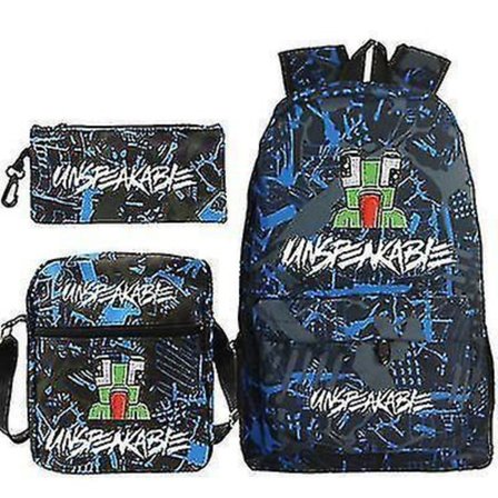Unspeakable Student Schoolbag Leisure Backpack Small Shoulder Bag Pen Case Three-piece Set