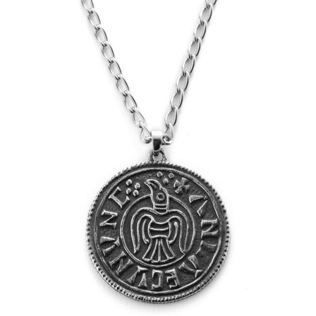 Colier negru și argintiu Makt pentru bărbați - Lănțișoare cu pandantiv