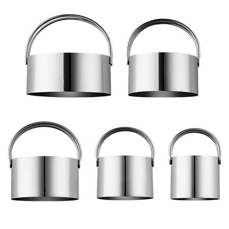 Kakeformer med håndtak - Runde sirkler i rustfritt stål, smultringform, kakeform for baking M{F2}