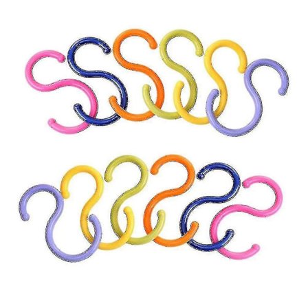 12 kpl S-muotoisia värillisiä muovisia ripustuskoukkuja, muovisia S-koukkuja ripustamiseen, paita-/pyyhe-/mekko-/vaateripustuskoukku kodin 