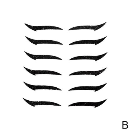 6 Par Dubbla Eyeliner-klistermärken Sexig Kattstil Ögonklistermärke Bla