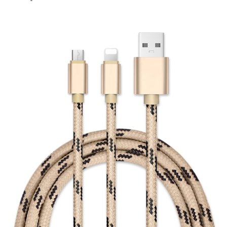 Tiikeripunottu Nylon micro + Lightning -kaapeli