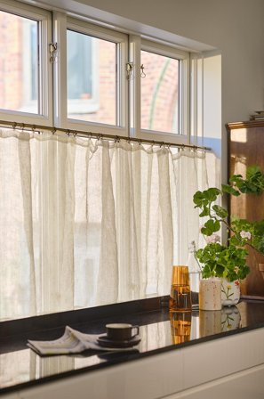 Jotex - Kafégardin Linbeige - ELLEN - Kjøp Gardinkapper hos Jotex